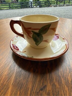 Franciscan Apple coffee mug, and saucer,RARE  1947/1953half moon series